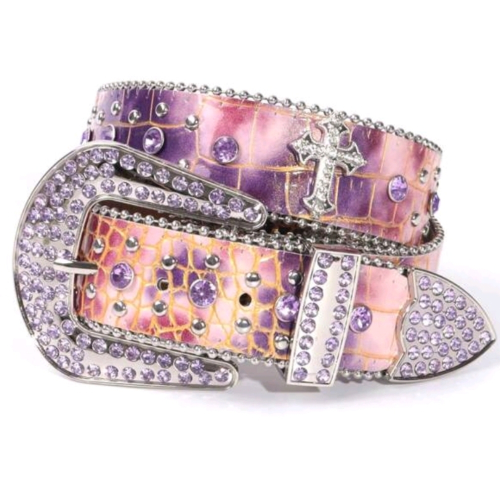 Purple and Pink Rhinestone Belt